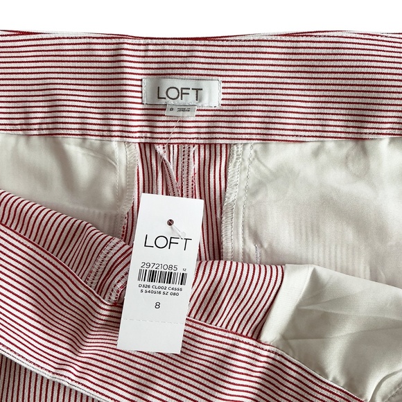 LOFT Wide Leg Crop Pant Pinstripe Side Zipper - Picture 13 of 16